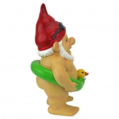 Toscano - Pool Party Pete Naked Gnome Statue