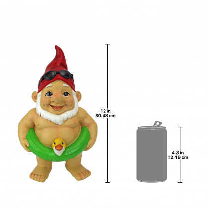 Toscano - Pool Party Pete Naked Gnome Statue
