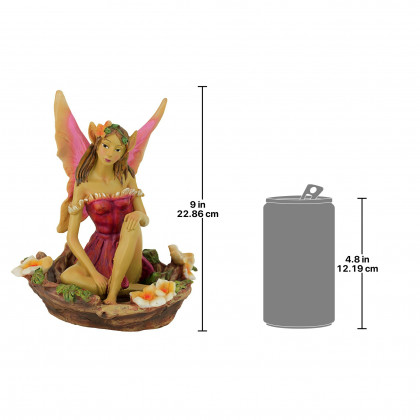 Toscano The Red and Green Fairy of Acorn Hollow Statues - Red