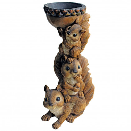Toscano - Three a Crowd Stacked Squirrel Statue