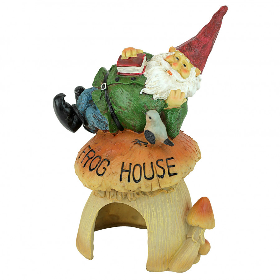 Toscano - Gnome Frog House Garden Statue