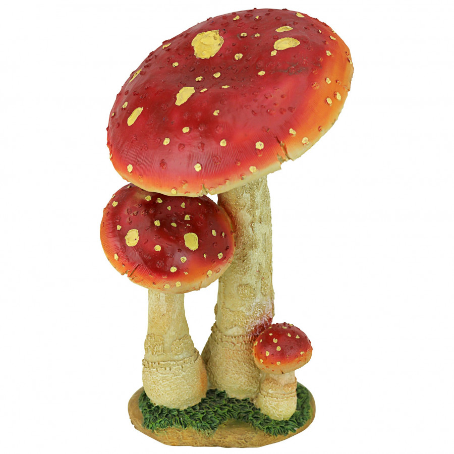 Toscano Mystic Forest Mushroom Statue - Red