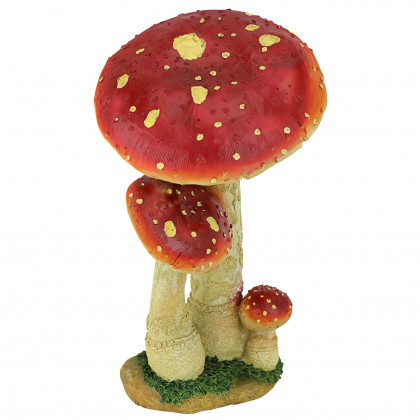 Toscano Mystic Forest Mushroom Statue - Red