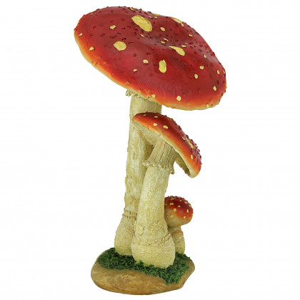 Toscano Mystic Forest Mushroom Statue - Red