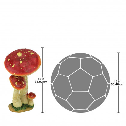 Toscano Mystic Forest Mushroom Statue - Red