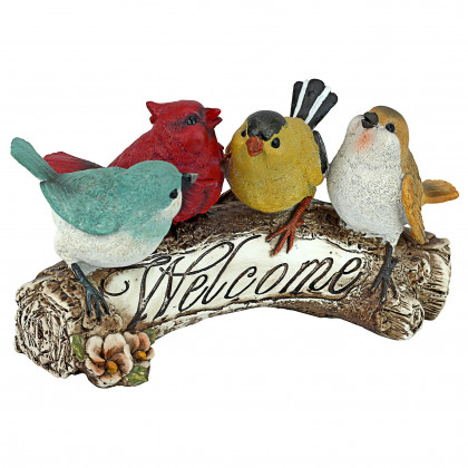 Toscano - Birdy Welcome Sign Statue