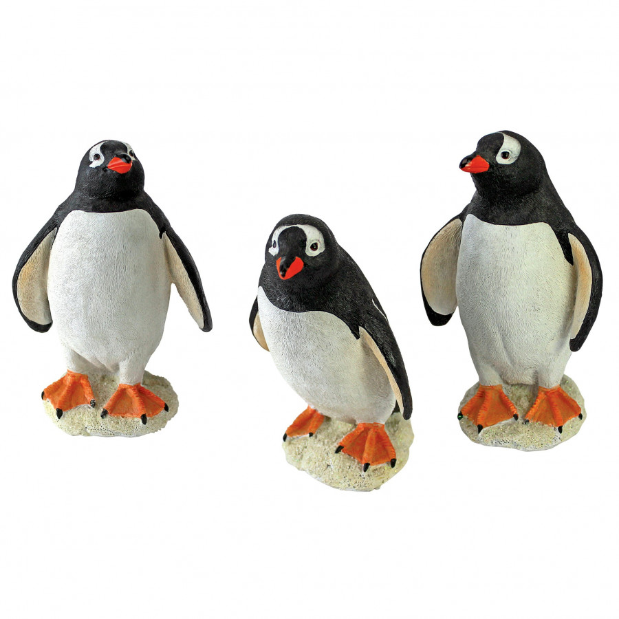 Toscano - Baby Penguin Triplet Statues