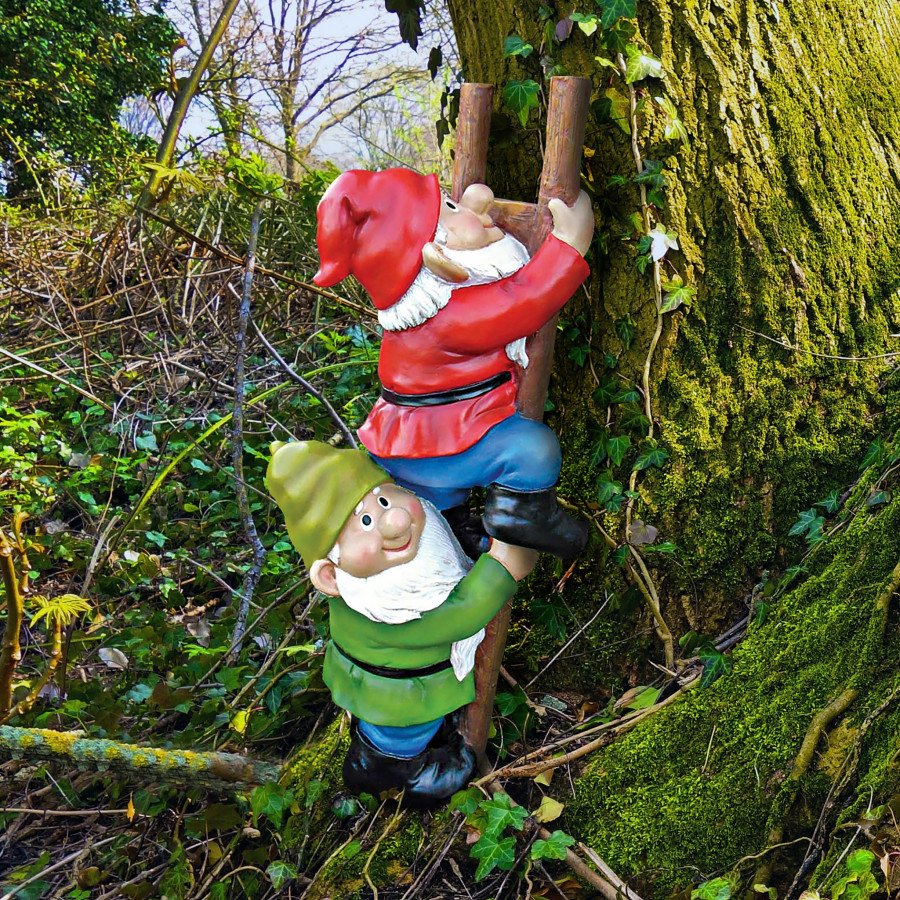 Toscano - Up the Ladder Climbing Garden Gnome Statue