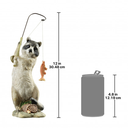 Toscano - The Masked Fisherman Raccoon Statue