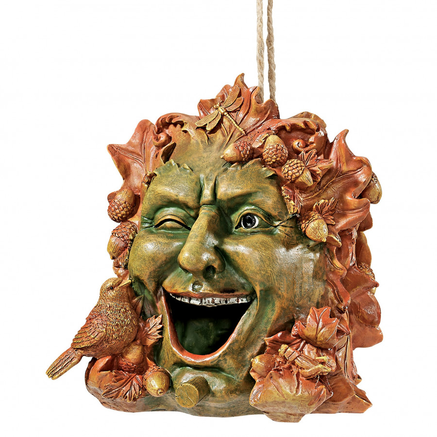 Toscano - Laughing Greenman Sculptural Hanging Bird House
