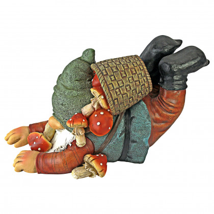Toscano - Clumsy Karl the Mushroom Hunter Gnome Statue