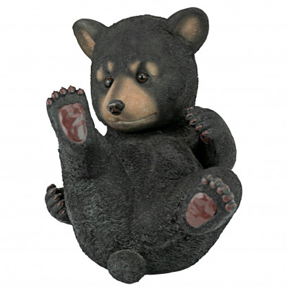 Toscano Roly-Poly Black Bear Cub Statue - Rolling Bear