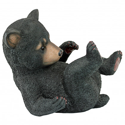 Toscano Roly-Poly Black Bear Cub Statue - Rolling Bear