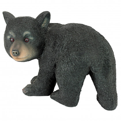 Toscano Roly-Poly Black Bear Cub Statue - Walking Bear