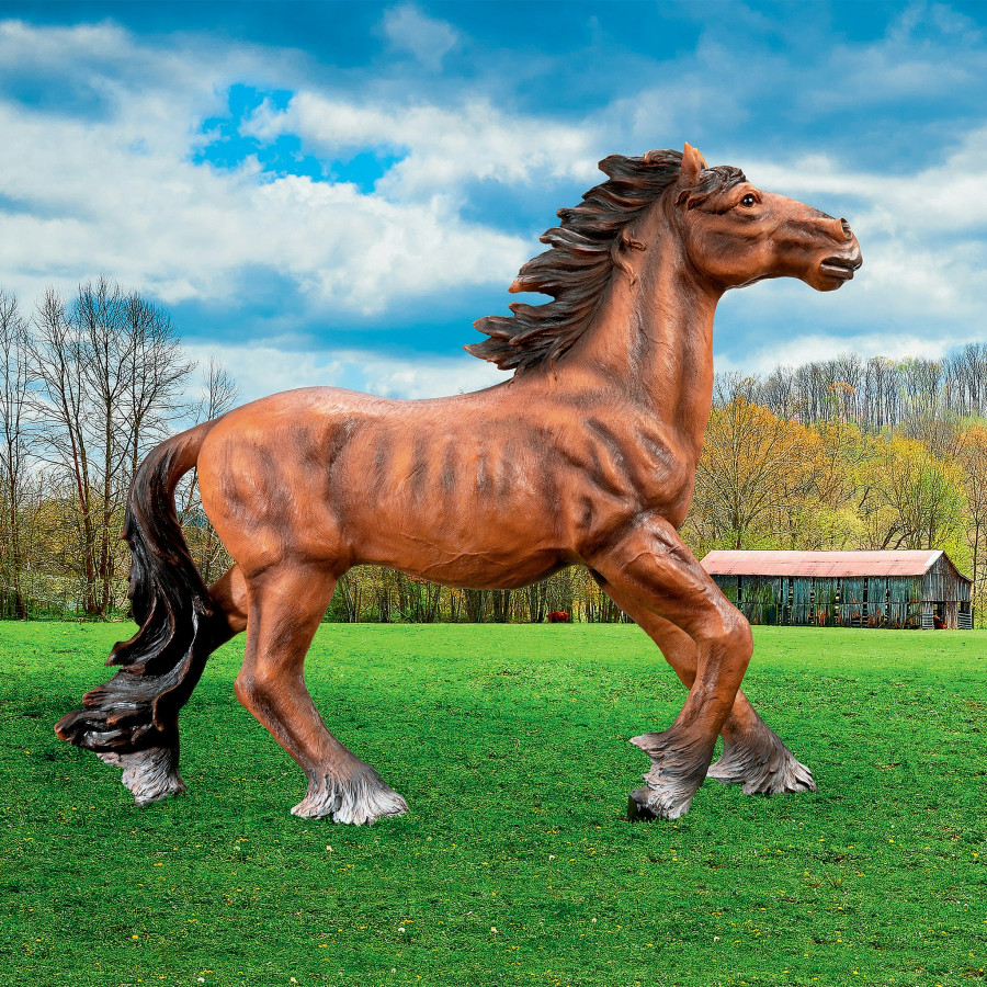 Toscano - Unbridled Running Wild Mustang Horse Statue
