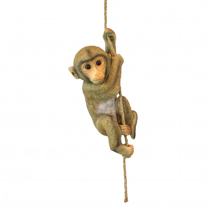Toscano - Chico the Chimpanzee Hanging Baby Monkey Statue