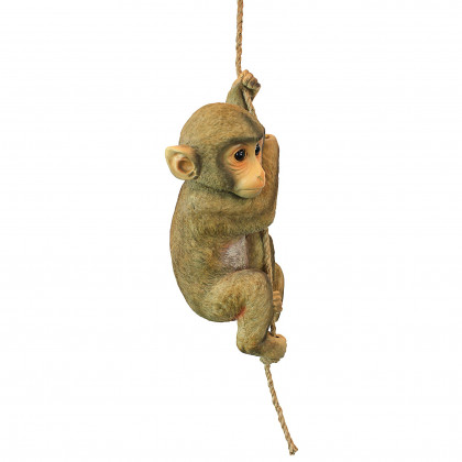 Toscano - Chico the Chimpanzee Hanging Baby Monkey Statue