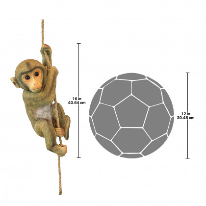 Toscano - Chico the Chimpanzee Hanging Baby Monkey Statue
