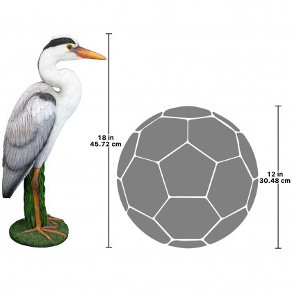 Toscano - Gray Heron Coastal Bird Statue