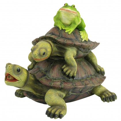 Toscano - Along for the RideFrog and Turtles Spitter Piped Statue