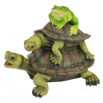 Toscano - Along for the RideFrog and Turtles Spitter Piped Statue
