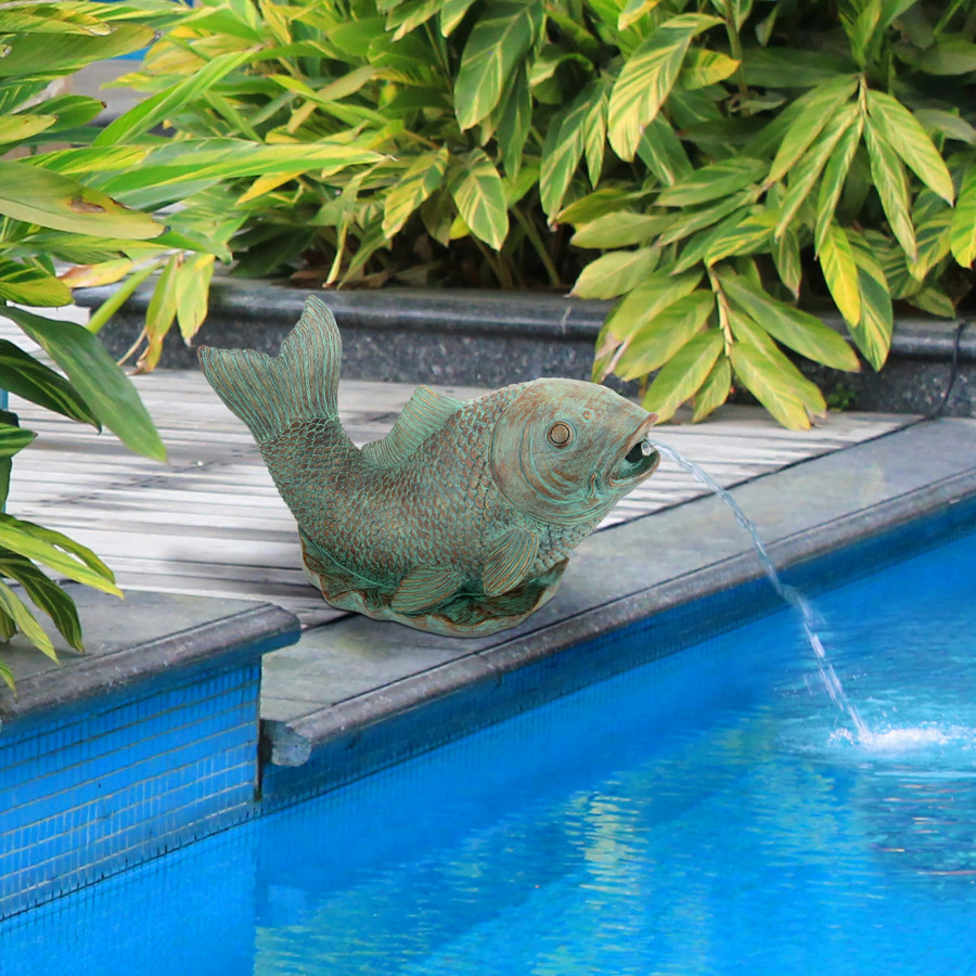Toscano - Japanese Koi Piped Spitter Statue