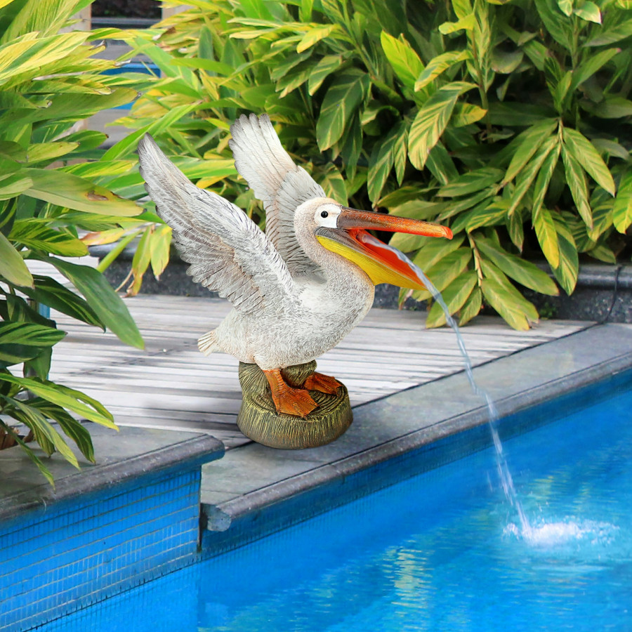 Toscano - Oceanside Pelican Spitter Piped Statue