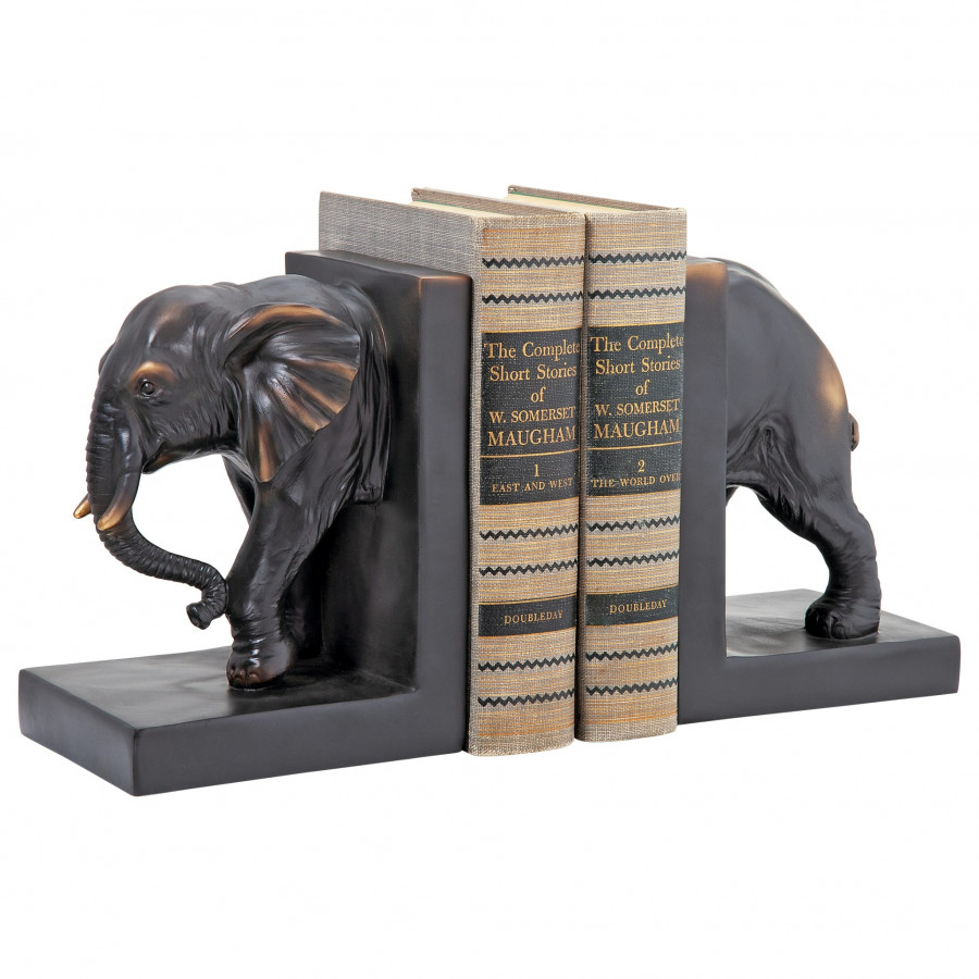 Toscano - Elephant Sculptural Bookend Pair in Designer Resin