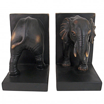 Toscano - Elephant Sculptural Bookend Pair in Designer Resin