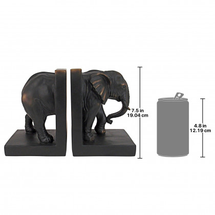 Toscano - Elephant Sculptural Bookend Pair in Designer Resin