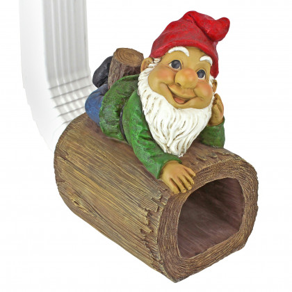 Toscano - Stormy the Gnome Gutter Guardian Downspout Statue