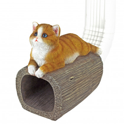 Toscano - Kitty Cat Gutter Guardian Downspout Statue