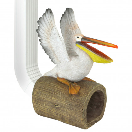 Toscano - Splash the Pelican Gutter Guardian Downspout Statue
