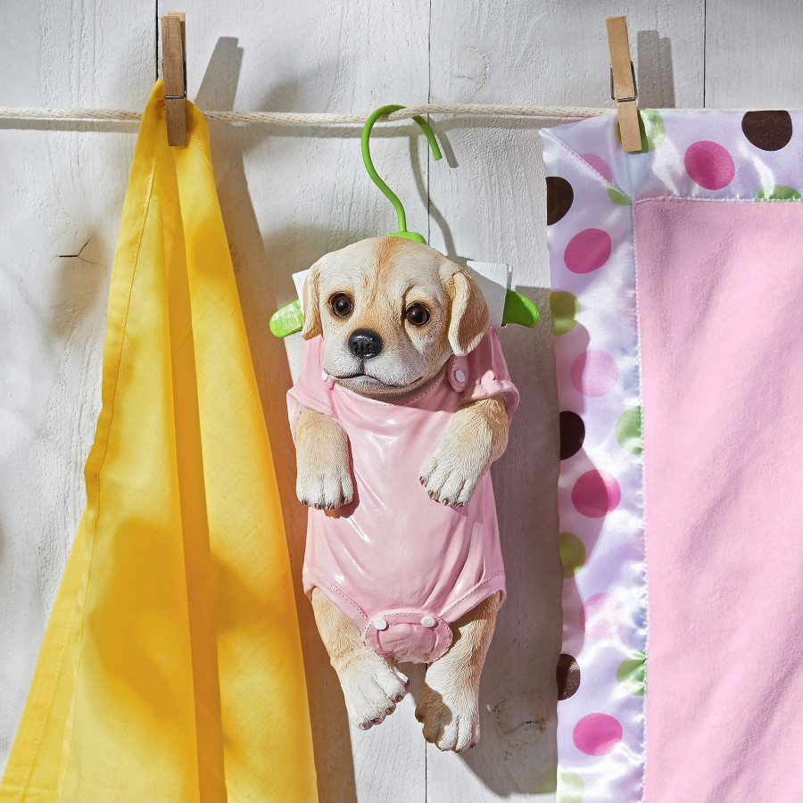 Toscano - Hanger Hound Labrador Retriever Hanging Puppy Dog Statue