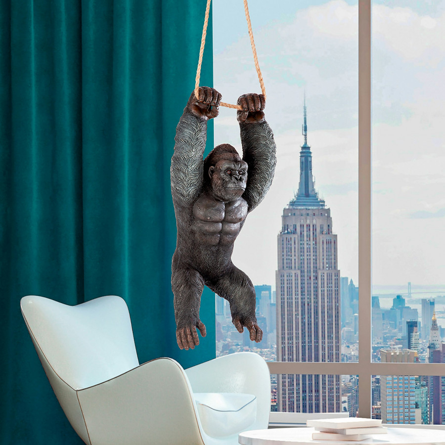 Toscano - Swinging Great Ape Jungle Monster Hanging Gorilla Sculpture