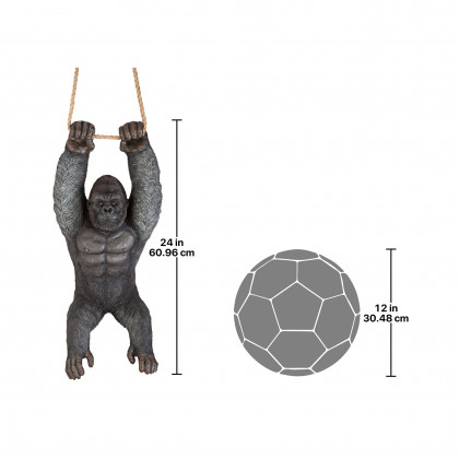 Toscano - Swinging Great Ape Jungle Monster Hanging Gorilla Sculpture