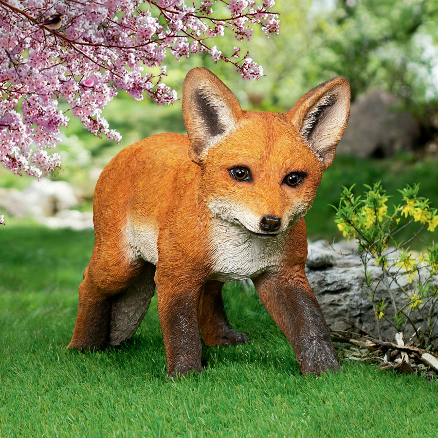 Toscano - Cavorting Carmine Baby Red Fox Statue
