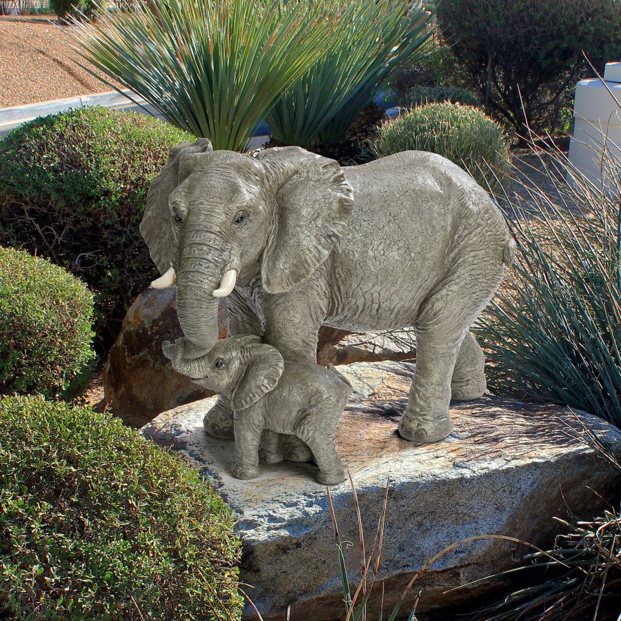 Toscano - Herd Mentality Mother and Calf Elephant Statue