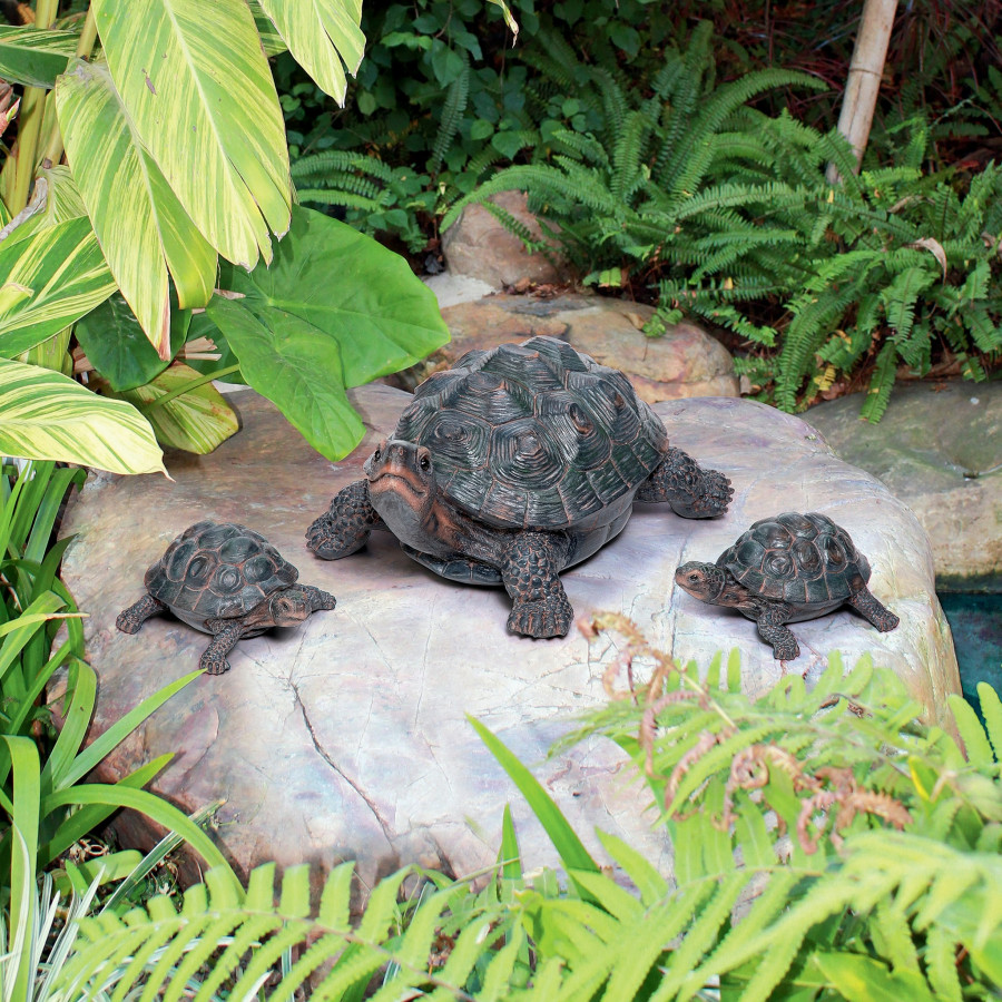 Toscano - Turtle Tribe Garden Tortoise Family Statues