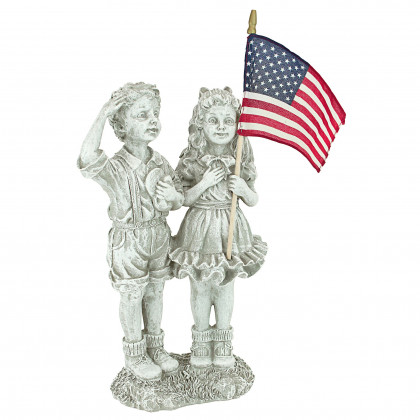 Toscano - Patriotic Flag Children Statue