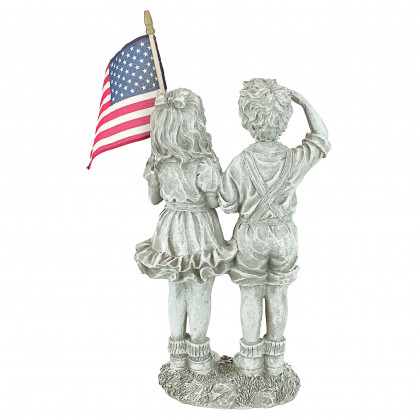 Toscano - Patriotic Flag Children Statue
