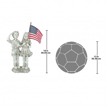 Toscano - Patriotic Flag Children Statue