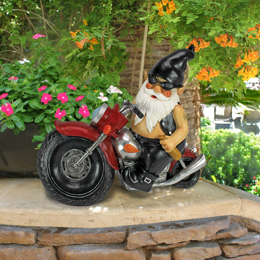Toscano - Axle Greasethe Biker Gnome Statue