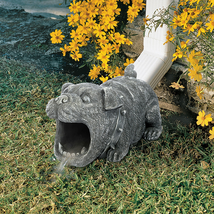 Toscano - Butch the Bulldog Gutter Guardian Downspout Statue