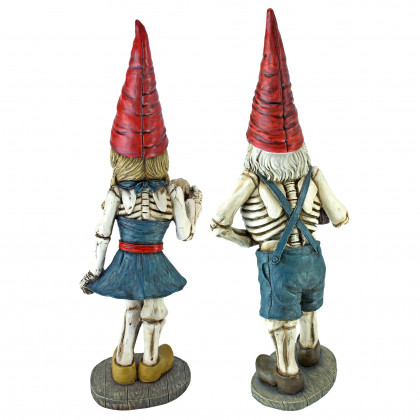 Toscano - Set of 2 Bavarian Oktoberfest Skeleton Gnome Statues
