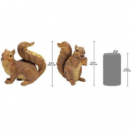 Toscano - Set of 2 Scamper and Chomper the Woodland Squirrel Statues