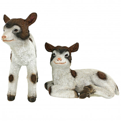 Toscano - Set of 2 New Kids on the Farm Baby Goat Animal Statues