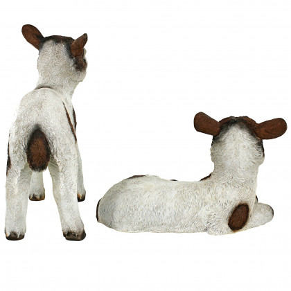 Toscano - Set of 2 New Kids on the Farm Baby Goat Animal Statues