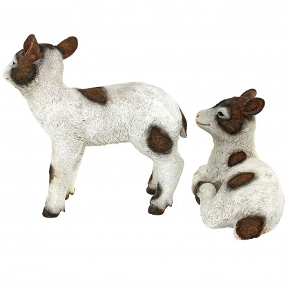 Toscano - Set of 2 New Kids on the Farm Baby Goat Animal Statues