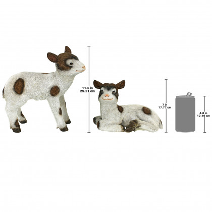 Toscano - Set of 2 New Kids on the Farm Baby Goat Animal Statues